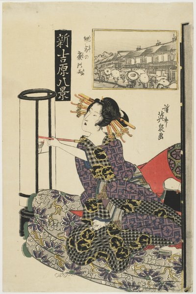 Notte Piovosa con un Cliente Abituale, c. 1820s da Keisai Eisen